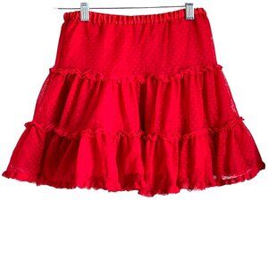 Hanna Anderson Girls Red Tulle Skirt Red Swiss Dot Tutu Party